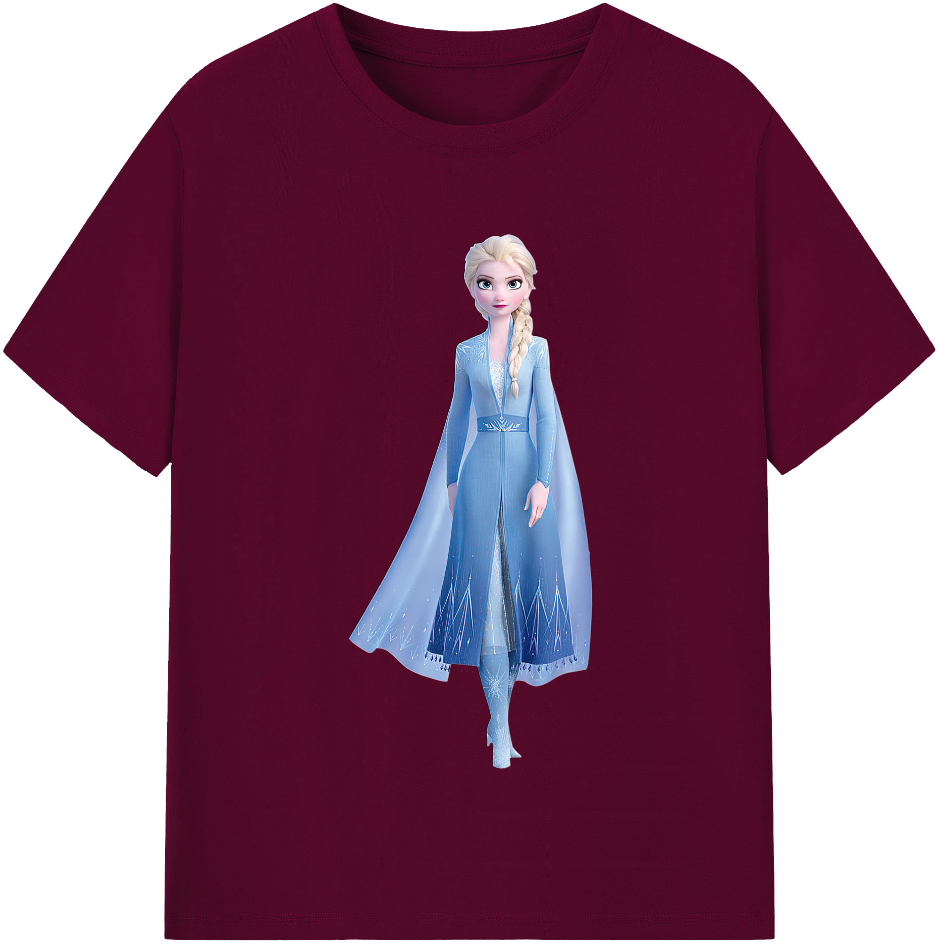 （画像用） アナと雪の女王 アンナ エルサ Frozen Anna Elsa レディースカジュアルプリントTシャツ（綿100％）